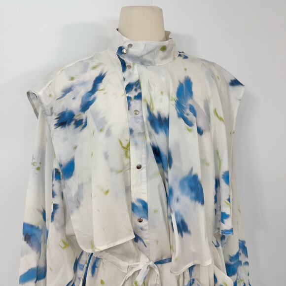 LEMAIRE Floral Print Duster Layered Shirt Dress Midi L - Picture 3 of 16